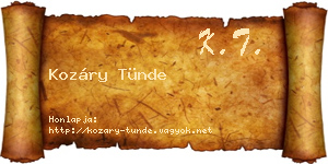 Kozáry Tünde névjegykártya