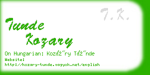 tunde kozary business card